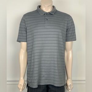 Croft & Barrow Gray Polo Shirt Classic Stripes